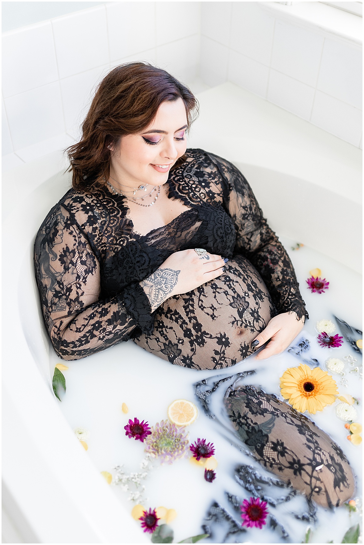 maternity milk bath photoshoot