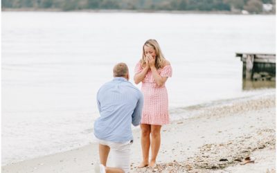Beach Surprise Proposal Portraits in Oxford Maryland