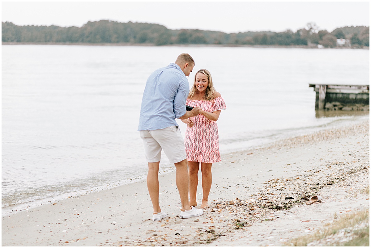 Beach surprise proposal portraits