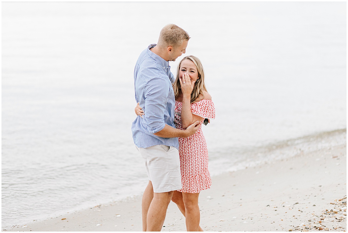 Beach surprise proposal portraits