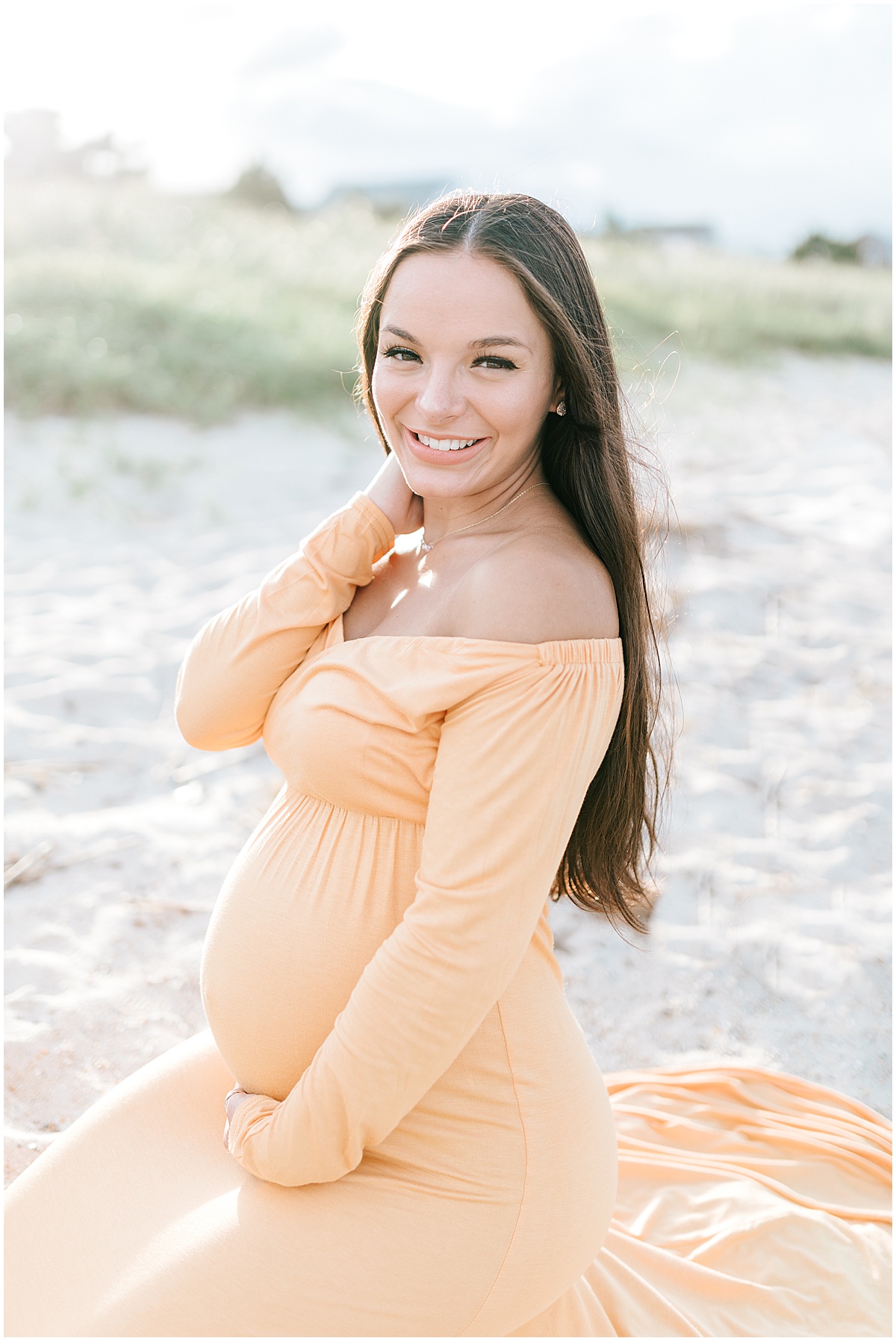 Seaside Maternity Portraits in Slaughter Beach Delaware