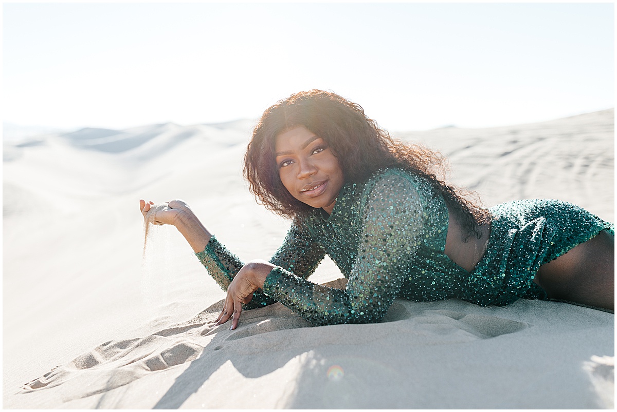 destination birthday portraits at gleams sand dunes in socal