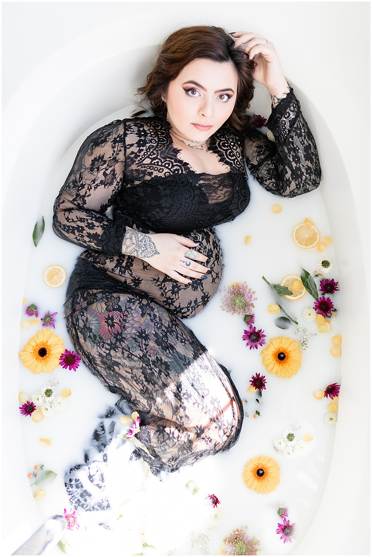 maternity milk bath photoshoot