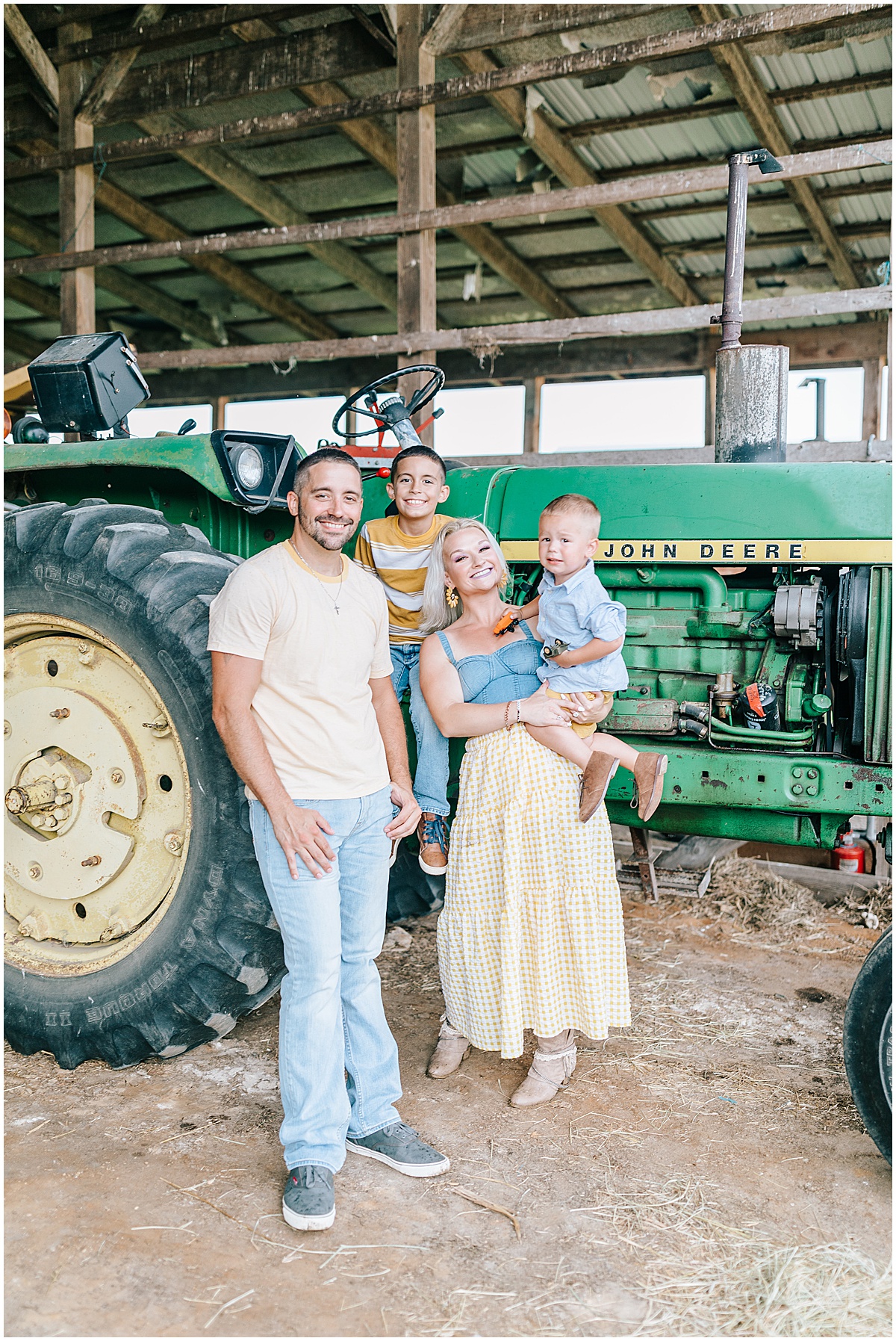 family farm portraits in Harrington Delaware of Renada and Robbie at their family's farm property