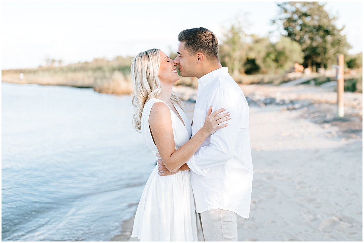 intimate beach engagement portraits