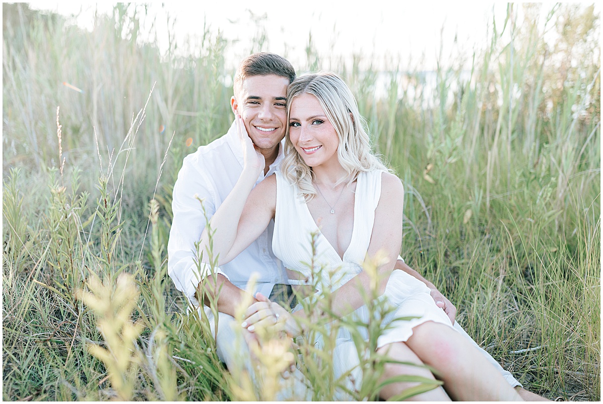 intimate beach engagement portraits