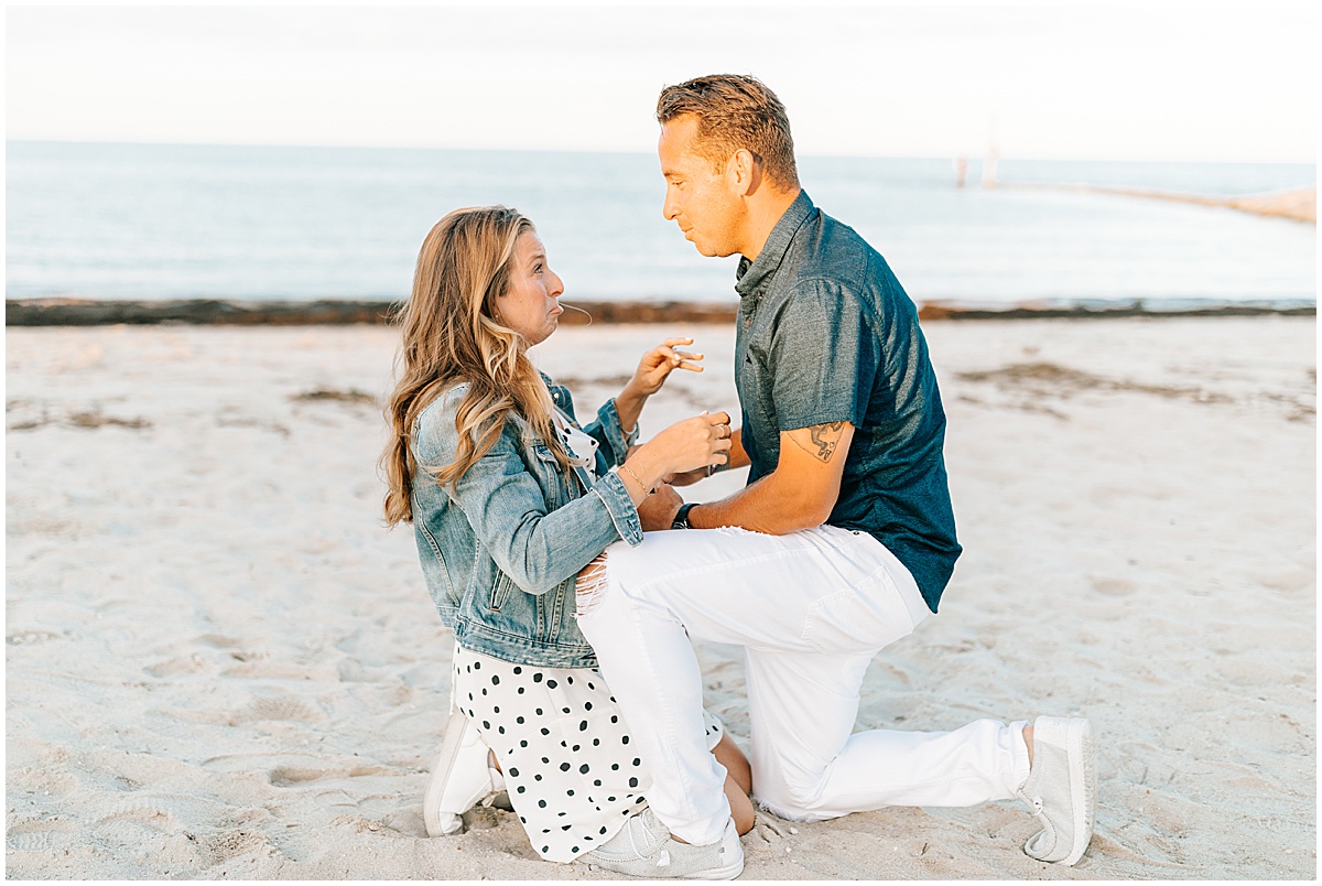 intimate beach engagement portraits